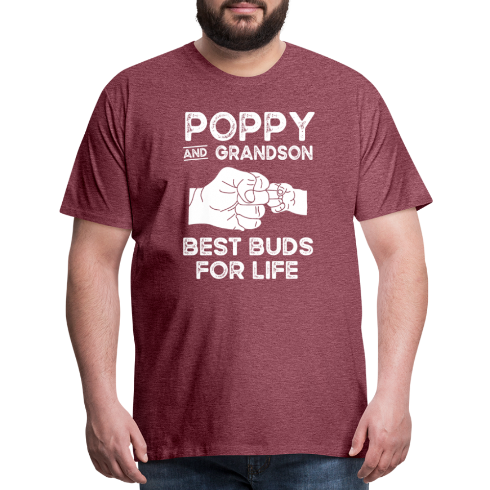 Poppy and Grandson Best Buds for Life Men's Premium T-Shirt - heather burgundy