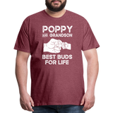 Poppy and Grandson Best Buds for Life Men's Premium T-Shirt - heather burgundy