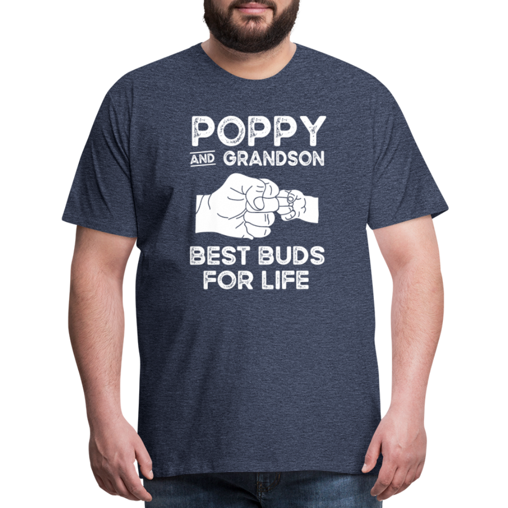 Poppy and Grandson Best Buds for Life Men's Premium T-Shirt - heather blue