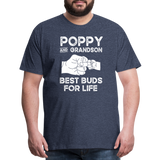 Poppy and Grandson Best Buds for Life Men's Premium T-Shirt - heather blue
