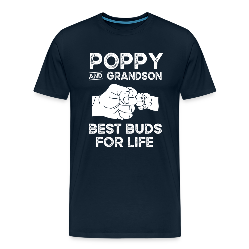 Poppy and Grandson Best Buds for Life Men's Premium T-Shirt - deep navy