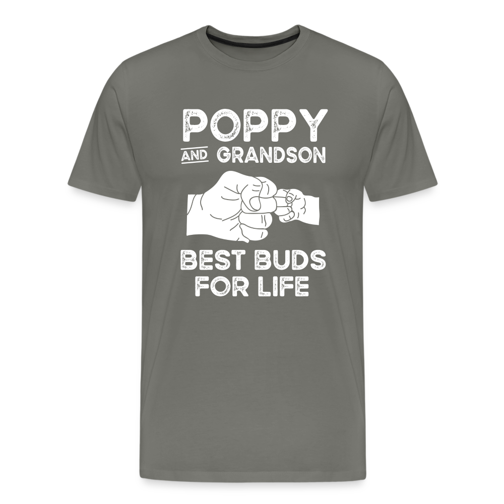 Poppy and Grandson Best Buds for Life Men's Premium T-Shirt - asphalt gray