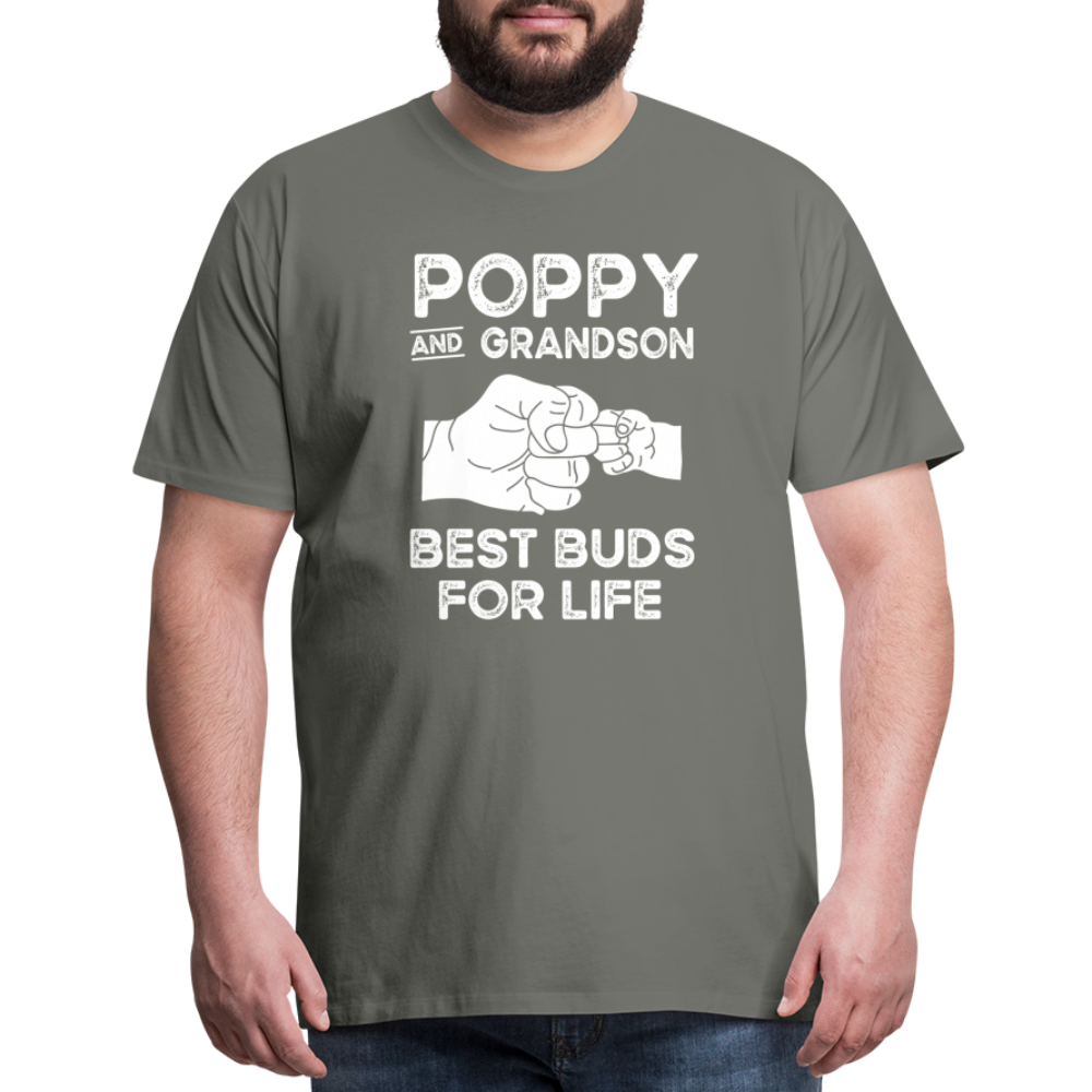 Poppy and Grandson Best Buds for Life Men's Premium T-Shirt - asphalt gray