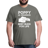 Poppy and Grandson Best Buds for Life Men's Premium T-Shirt - asphalt gray