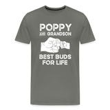 Poppy and Grandson Best Buds for Life Men's Premium T-Shirt - asphalt gray
