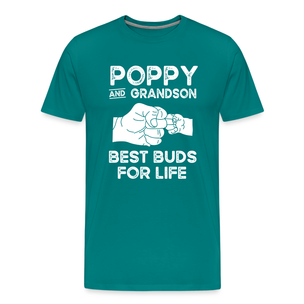 Poppy and Grandson Best Buds for Life Men's Premium T-Shirt - teal