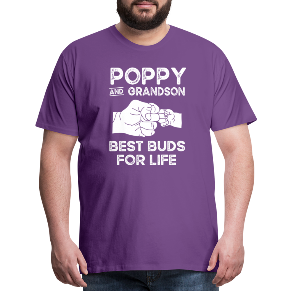 Poppy and Grandson Best Buds for Life Men's Premium T-Shirt - purple