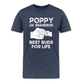 Poppy and Grandson Best Buds for Life Men's Premium T-Shirt - heather blue