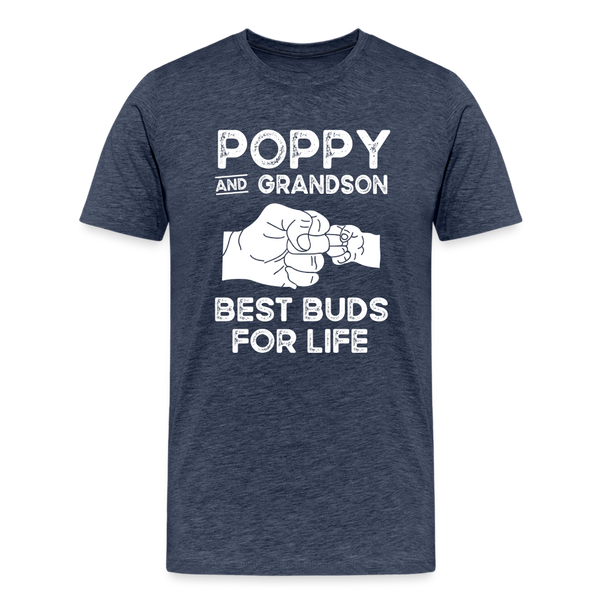 Poppy and Grandson Best Buds for Life Men's Premium T-Shirt - heather blue