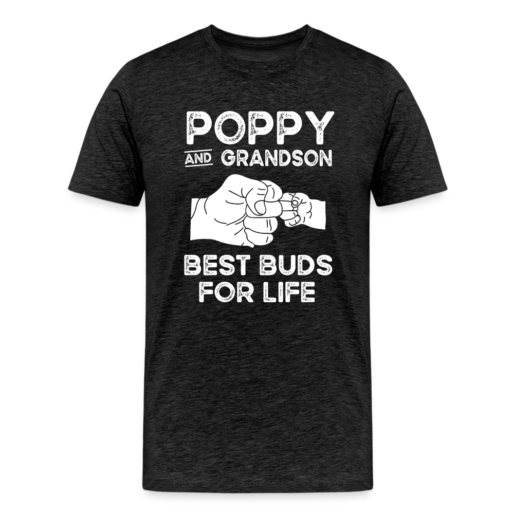 Poppy and Grandson Best Buds for Life Men's Premium T-Shirt - charcoal grey