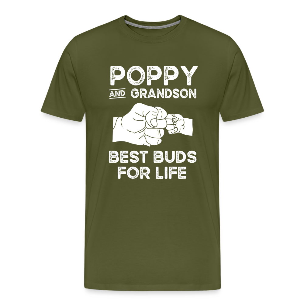 Poppy and Grandson Best Buds for Life Men's Premium T-Shirt - olive green