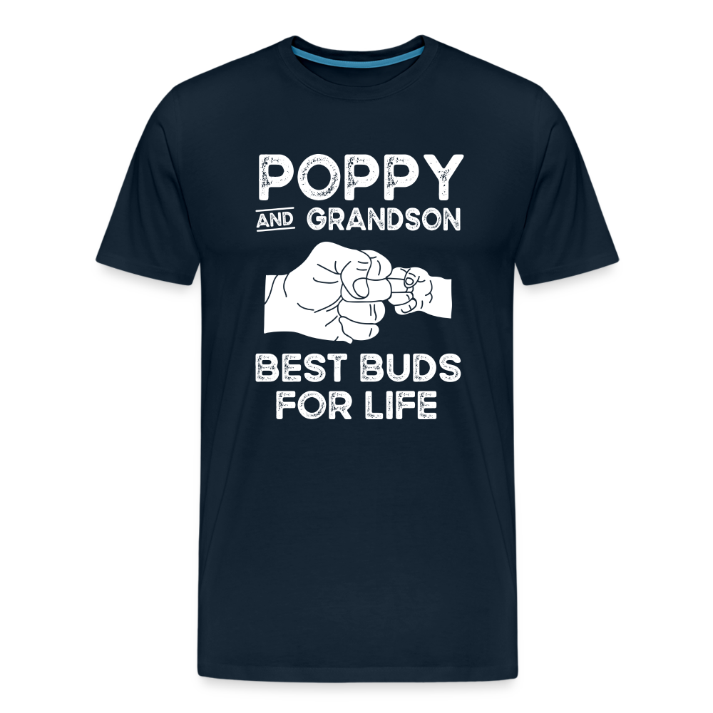 Poppy and Grandson Best Buds for Life Men's Premium T-Shirt - deep navy