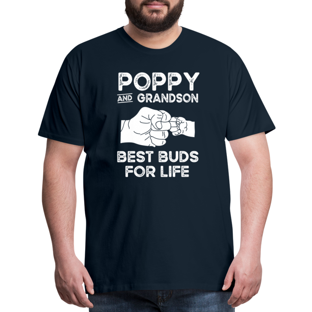 Poppy and Grandson Best Buds for Life Men's Premium T-Shirt - deep navy