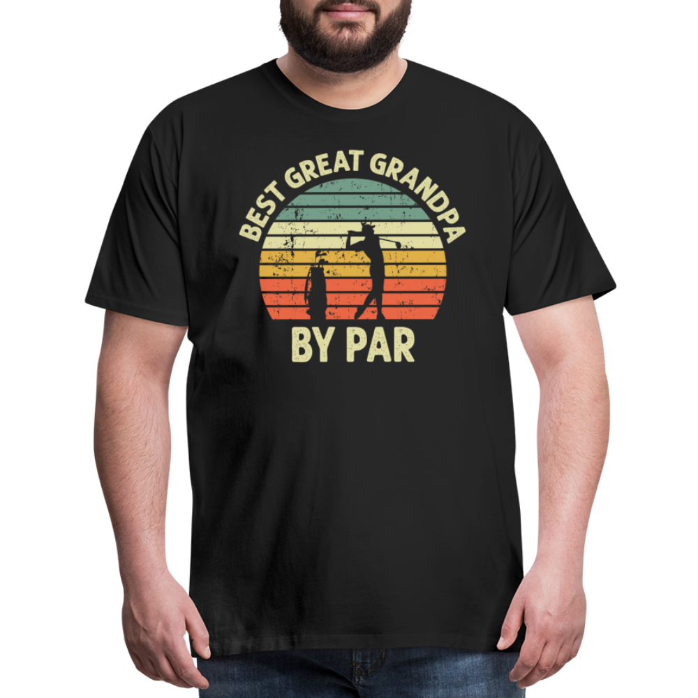 Best Great Grandpa By Par Men's Premium T-Shirt - black