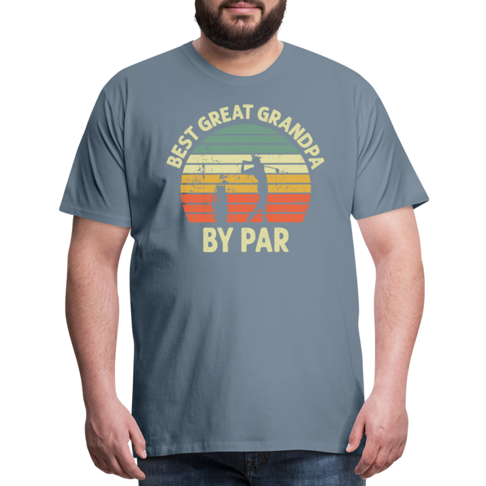 Best Great Grandpa By Par Men's Premium T-Shirt - steel blue