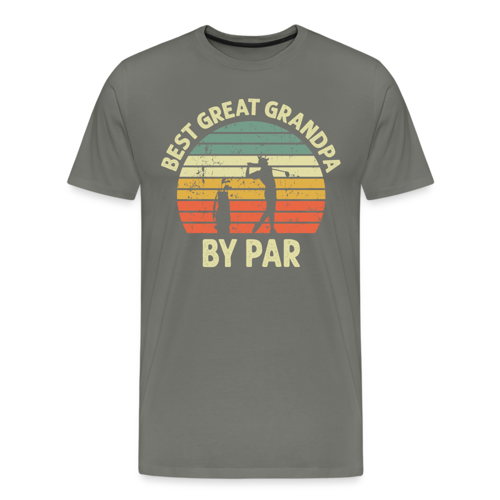 Best Great Grandpa By Par Men's Premium T-Shirt - asphalt gray