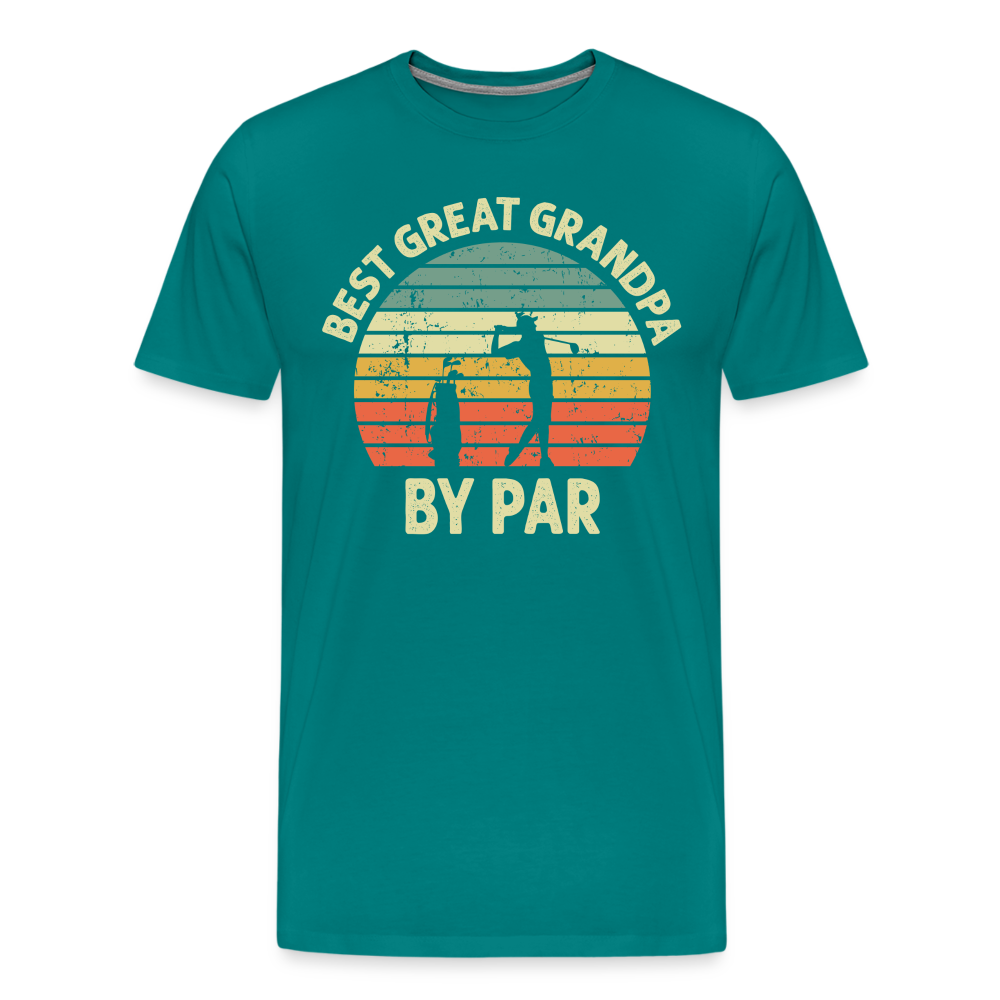 Best Great Grandpa By Par Men's Premium T-Shirt - teal