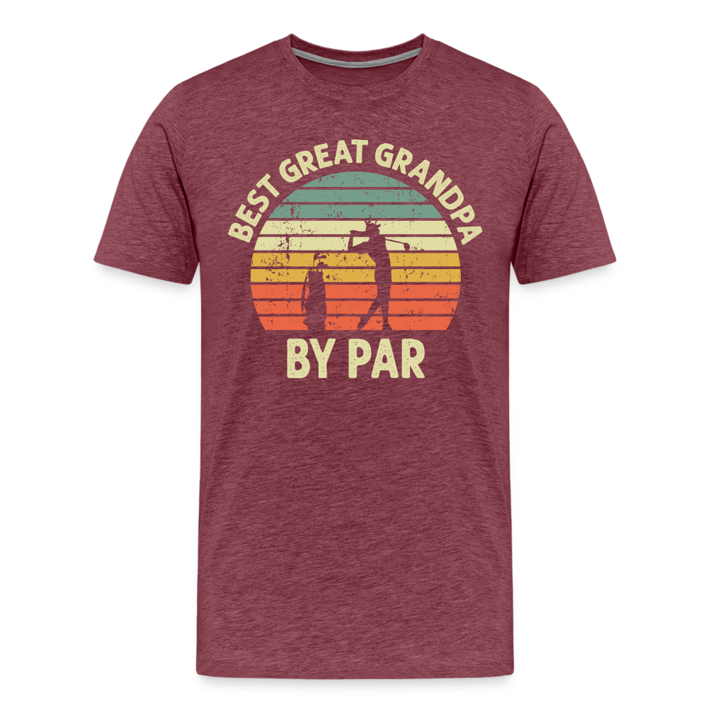 Best Great Grandpa By Par Men's Premium T-Shirt - heather burgundy