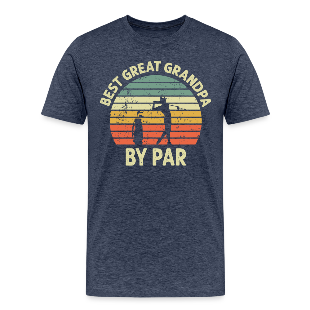 Best Great Grandpa By Par Men's Premium T-Shirt - heather blue