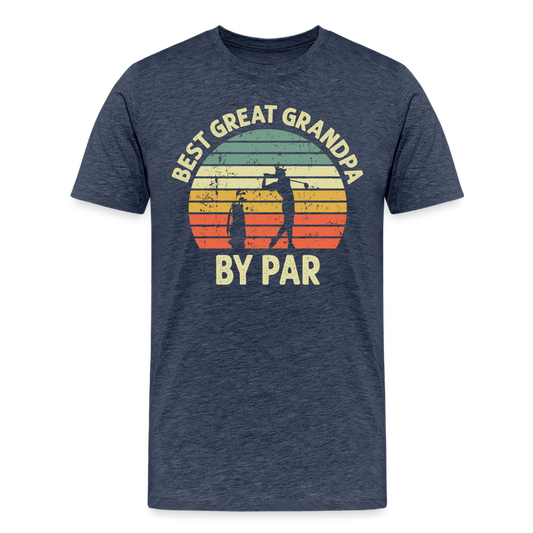 Best Great Grandpa By Par Men's Premium T-Shirt - heather blue