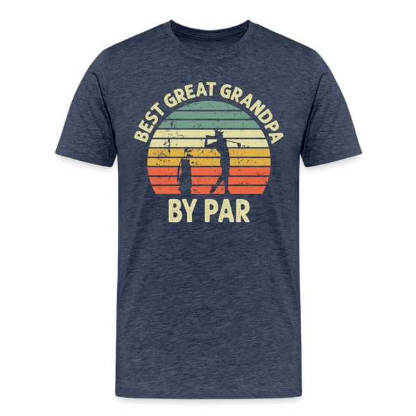 Best Great Grandpa By Par Men's Premium T-Shirt - heather blue