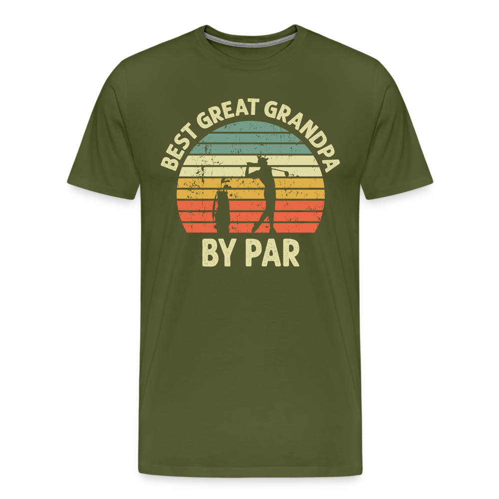 Best Great Grandpa By Par Men's Premium T-Shirt - olive green