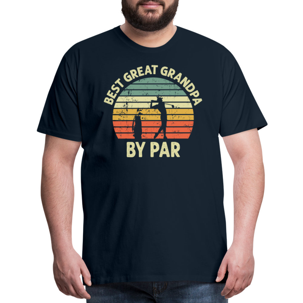 Best Great Grandpa By Par Men's Premium T-Shirt - deep navy