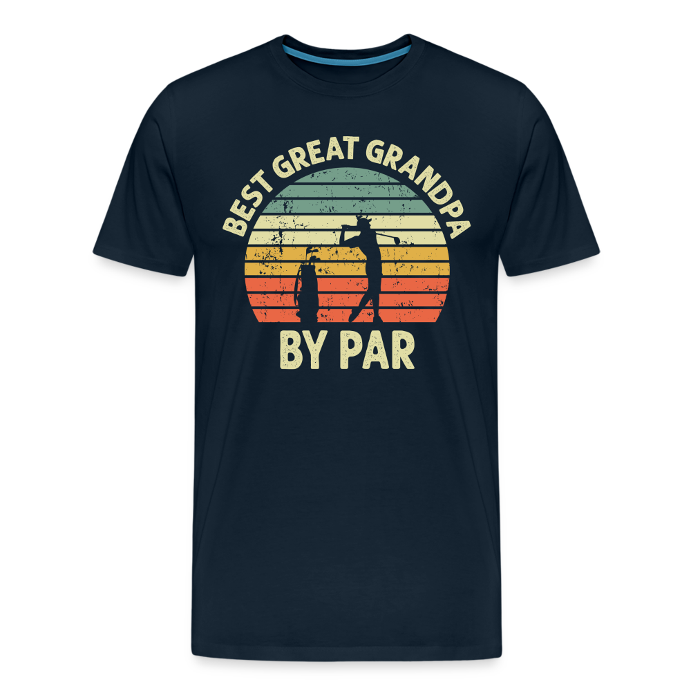 Best Great Grandpa By Par Men's Premium T-Shirt - deep navy