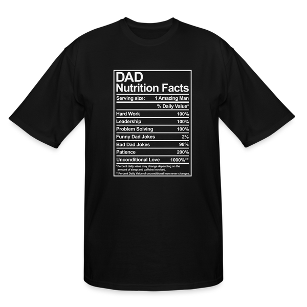 Dad Nutrition Facts Men's Tall T-Shirt - black