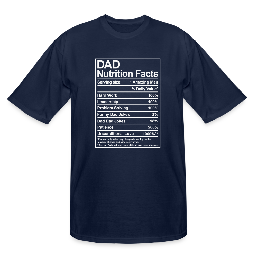 Dad Nutrition Facts Men's Tall T-Shirt - navy