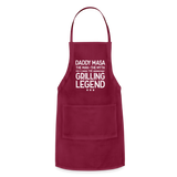Daddy Masa the Man the Myth the Legend Adjustable Apron - burgundy