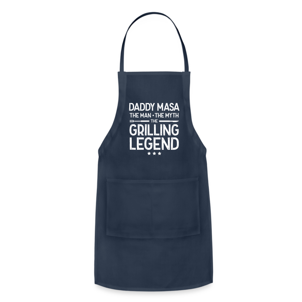 Daddy Masa the Man the Myth the Legend Adjustable Apron - navy