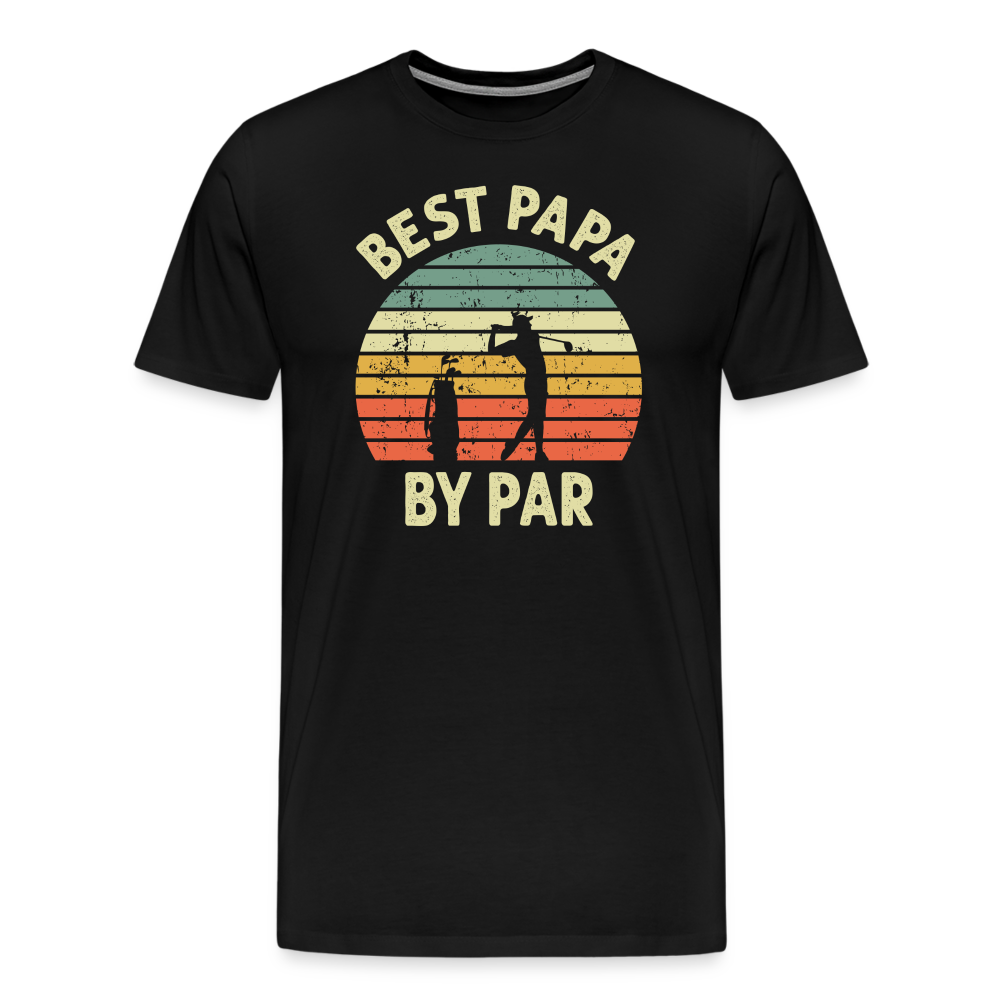 Best Papa By Par Men's Premium T-Shirt - black