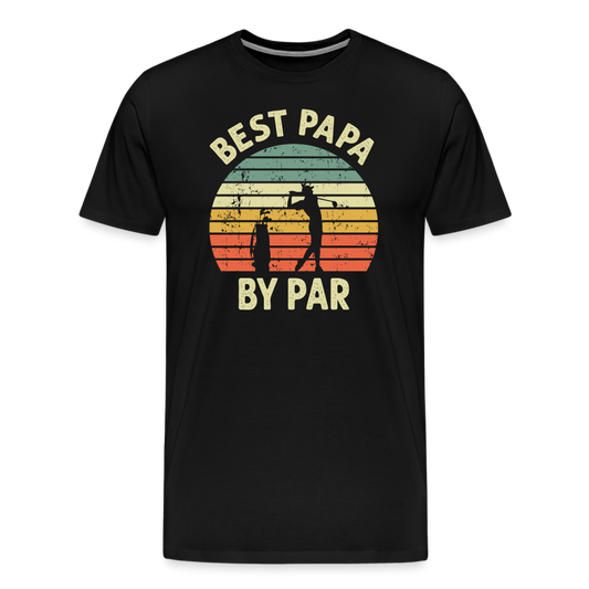 Best Papa By Par Men's Premium T-Shirt - black
