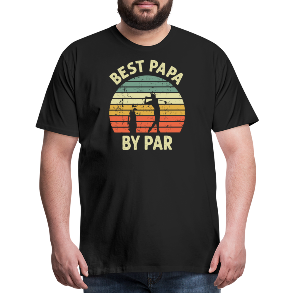 Best Papa By Par Men's Premium T-Shirt - black