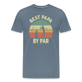 Best Papa By Par Men's Premium T-Shirt - steel blue
