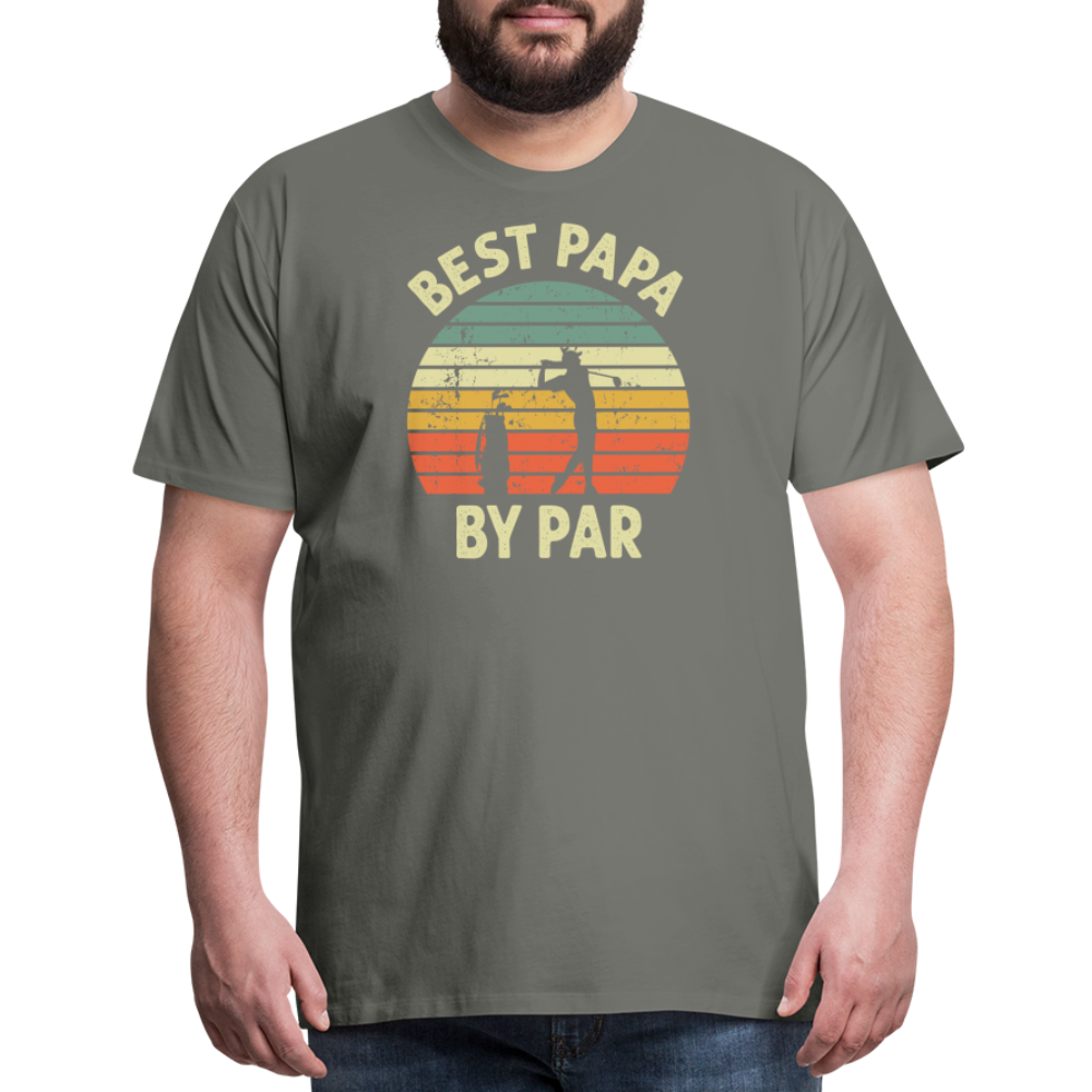 Best Papa By Par Men's Premium T-Shirt - asphalt gray