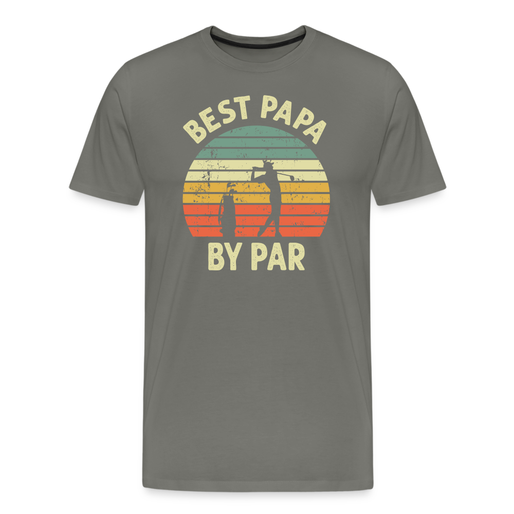 Best Papa By Par Men's Premium T-Shirt - asphalt gray