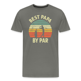 Best Papa By Par Men's Premium T-Shirt - asphalt gray