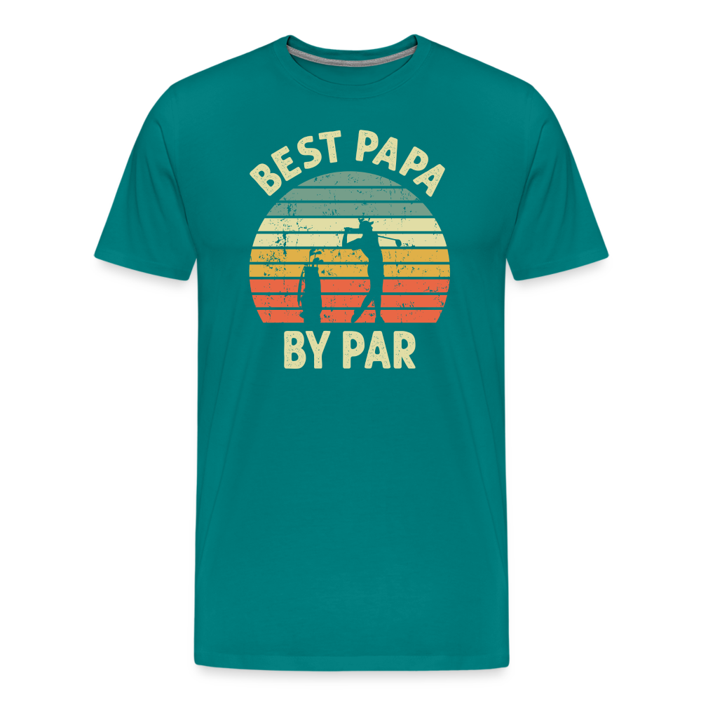 Best Papa By Par Men's Premium T-Shirt - teal