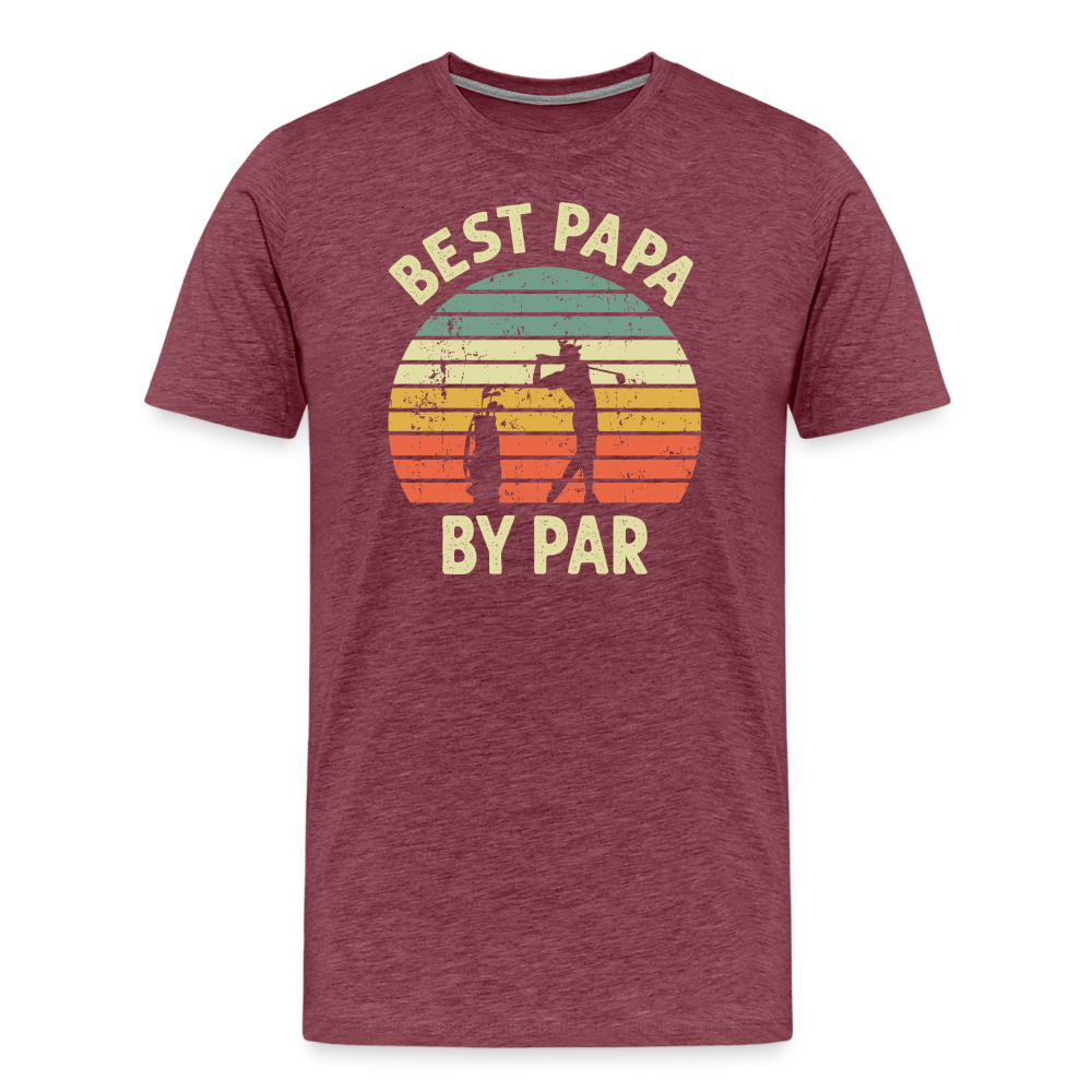 Best Papa By Par Men's Premium T-Shirt - heather burgundy
