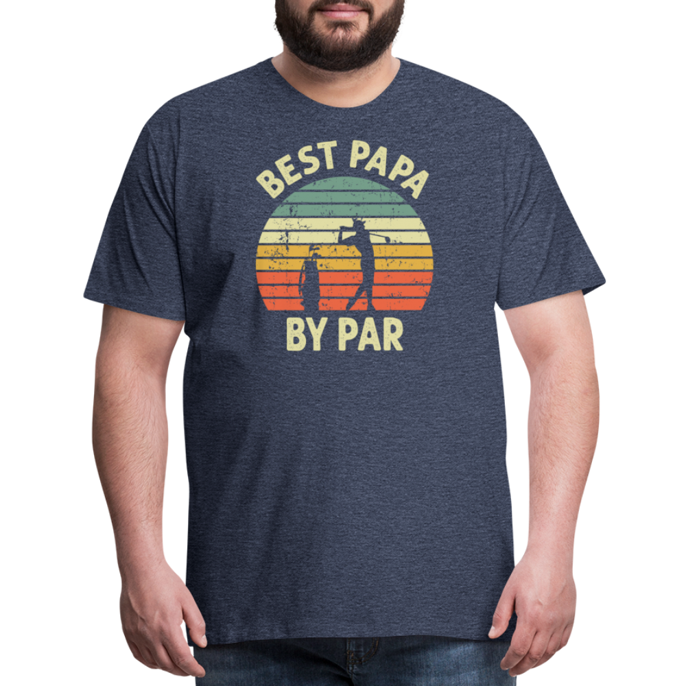 Best Papa By Par Men's Premium T-Shirt - heather blue