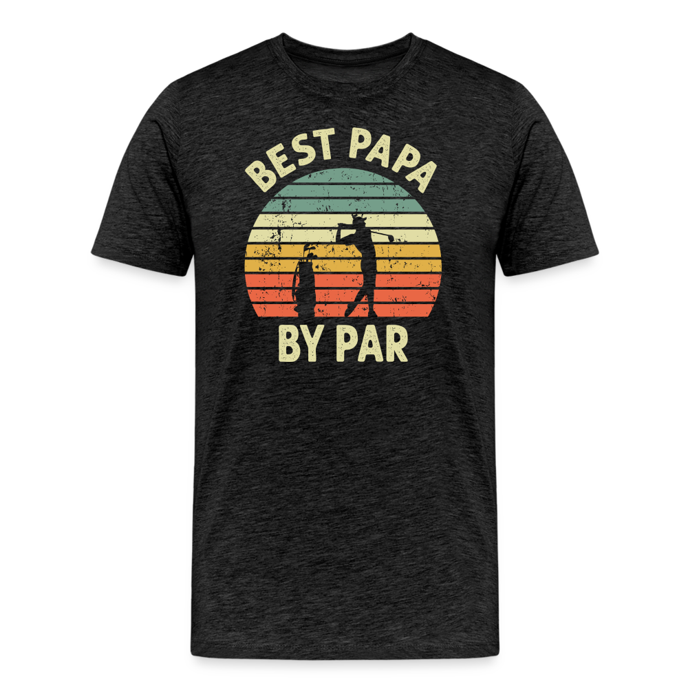 Best Papa By Par Men's Premium T-Shirt - charcoal grey