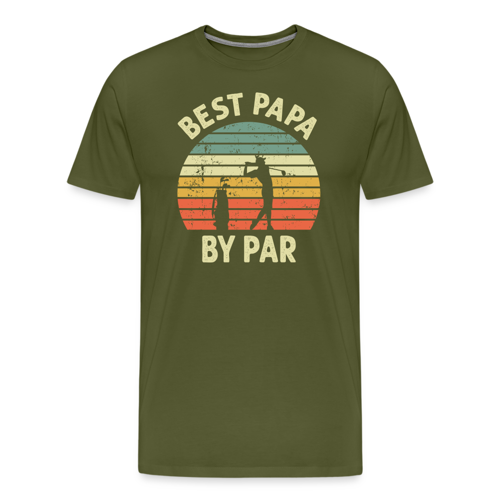 Best Papa By Par Men's Premium T-Shirt - olive green