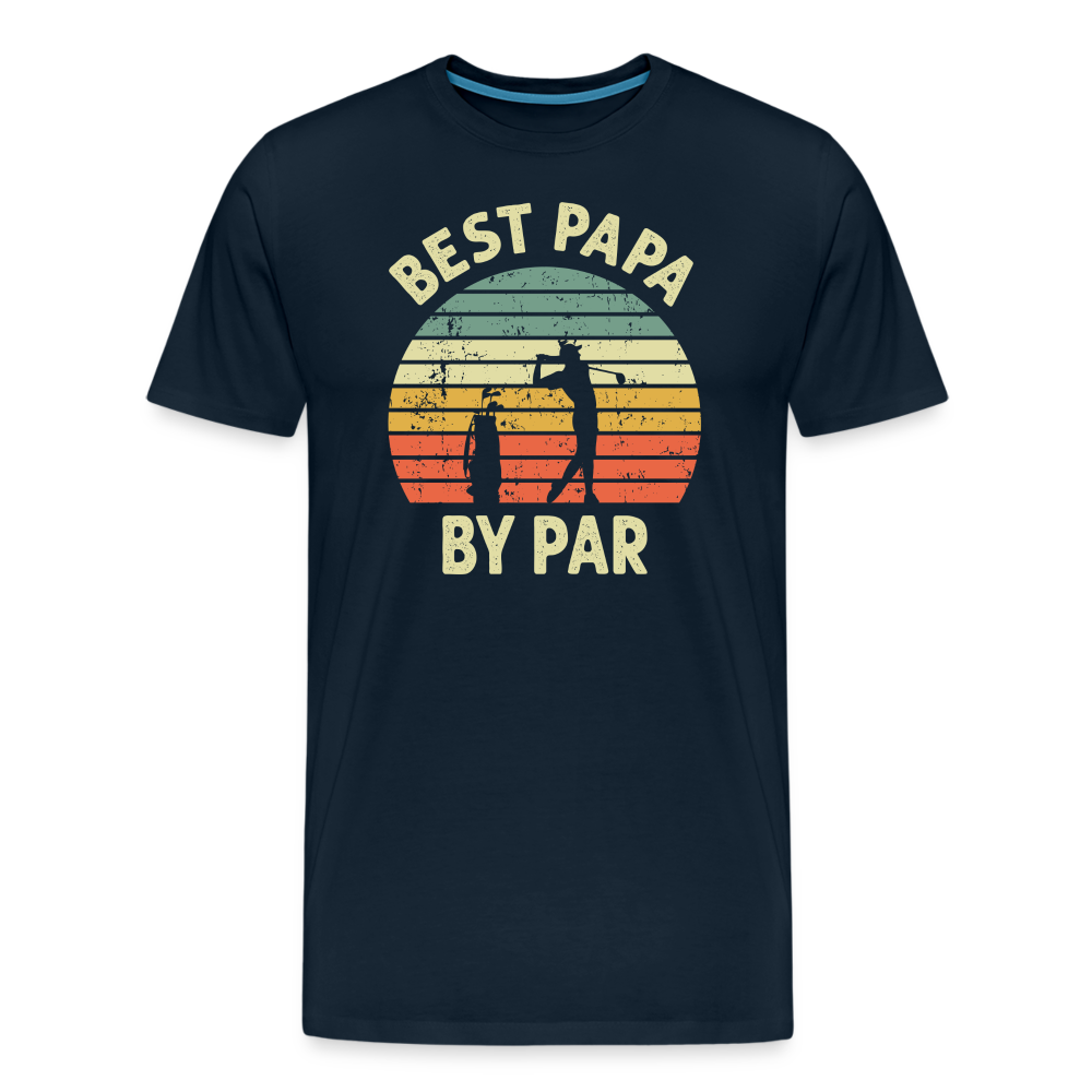 Best Papa By Par Men's Premium T-Shirt - deep navy