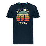 Best Papa By Par Men's Premium T-Shirt - deep navy