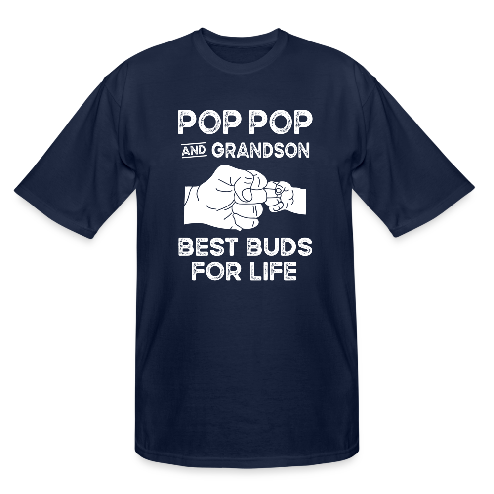 Pop Pop and Grandson Best Buds for Life Men's Tall T-Shirt - navy