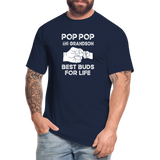 Pop Pop and Grandson Best Buds for Life Men's Tall T-Shirt - navy