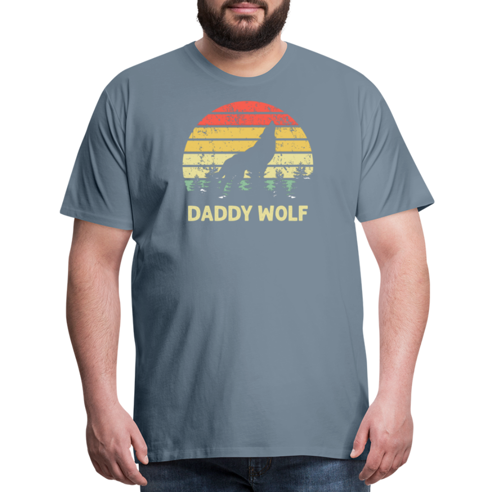 Daddy Wolf Men's Premium T-Shirt - steel blue