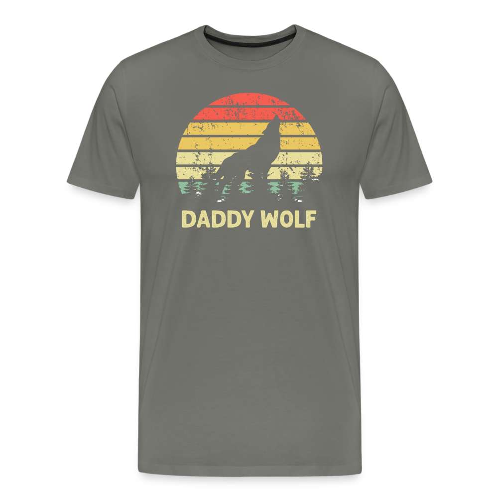 Daddy Wolf Men's Premium T-Shirt - asphalt gray